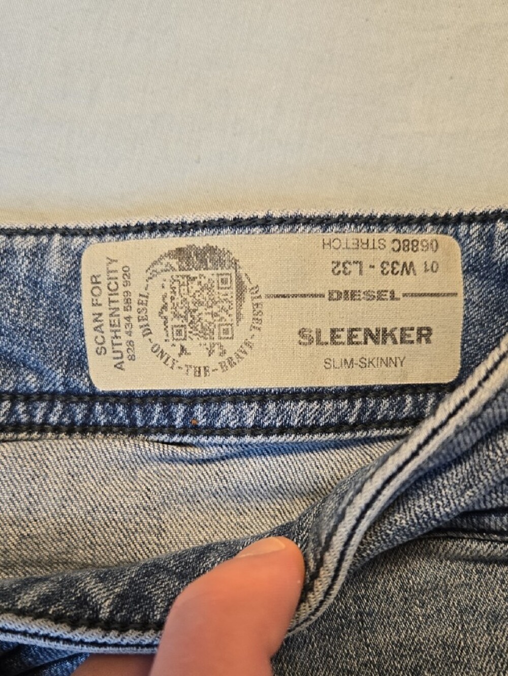Diesel Sleekner Slim Skinny Tapered Fit Light Blue Distressed Denim Jeans - Picture 2 of 15